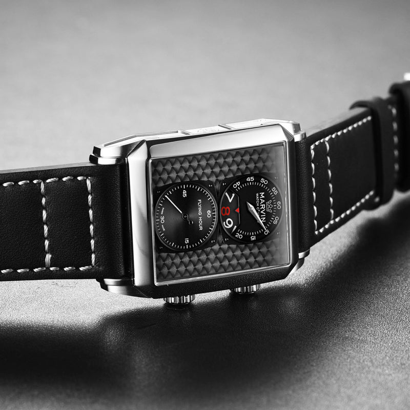 Marvin Malton Rectangular 50mm Black Dial Men's Watch M024.14.41.64
