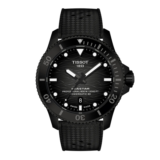 Tissot Seastar 2000 Powermatic 80 44mm Grey Dial Men's Watch T1209073705100
