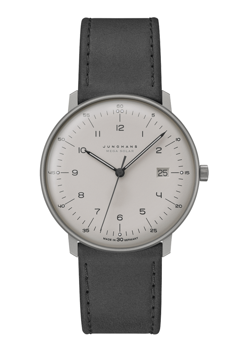 Junghans Max Bill Mega Solar 38mm Matt Light Grey Dial Women's Watch 59/2023.02