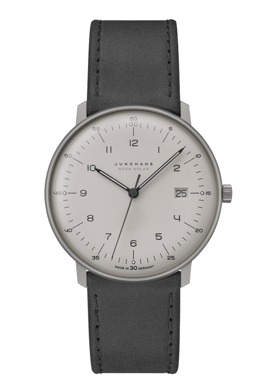 Junghans Max Bill Mega Solar 38mm Matt Light Grey Dial Women's Watch 59/2023.02