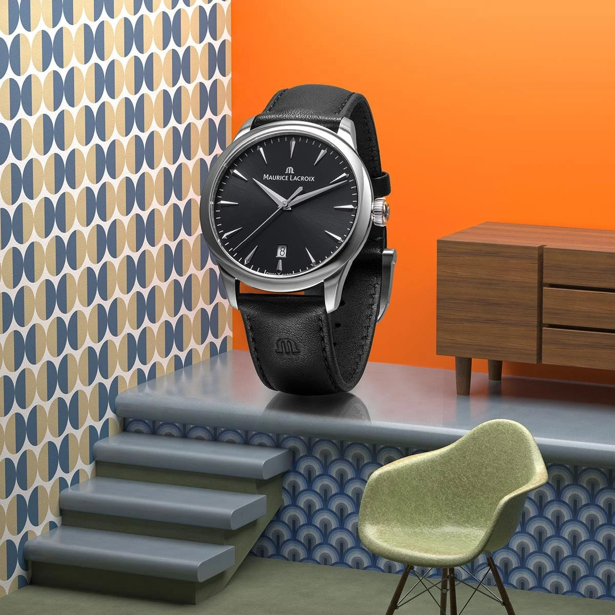 Maurice Lacroix 1975 Quartz 39mm Black Dial Men's Watch 751007-SS001-330-2