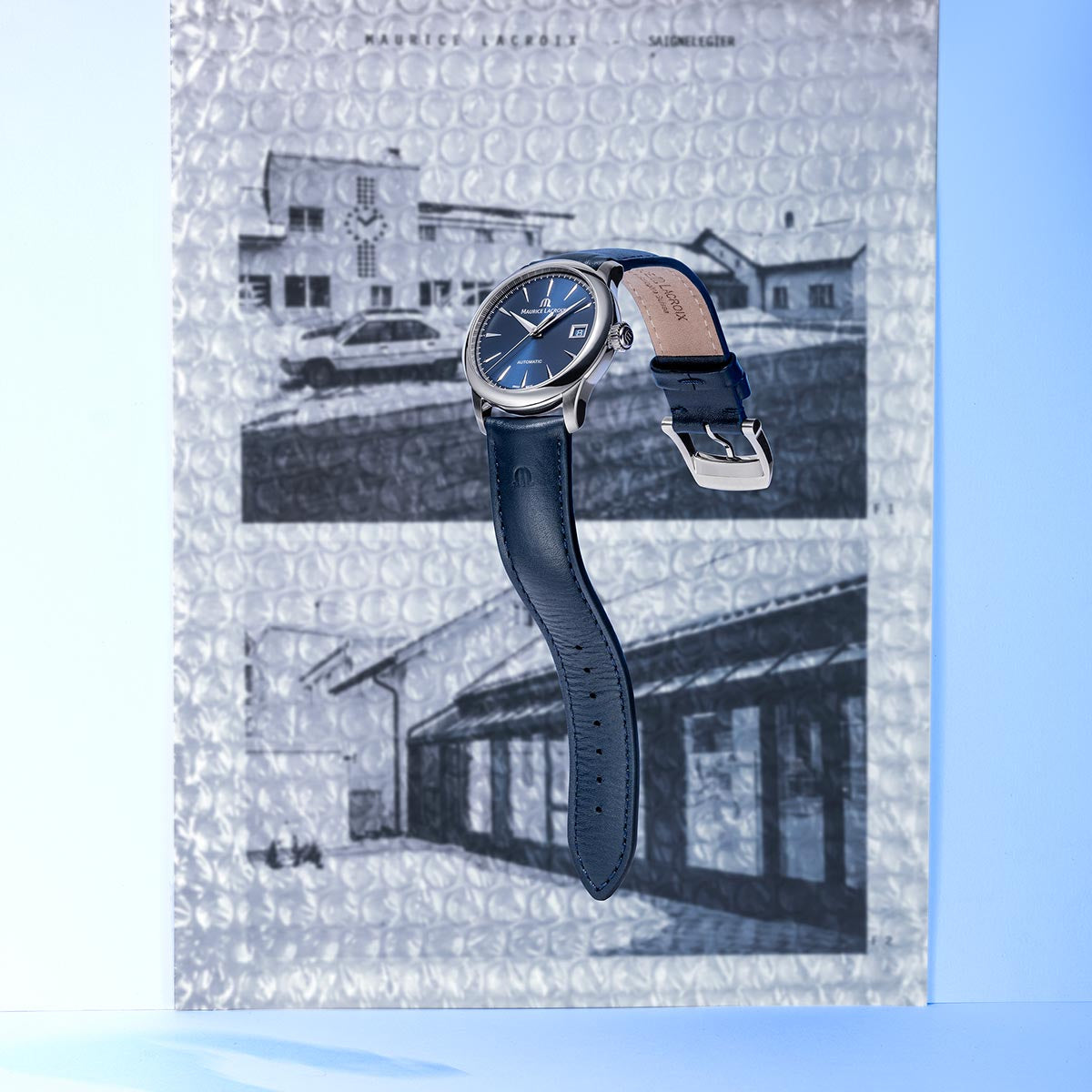 Maurice Lacroix 1975 Automatic 36mm Blue Dial Men's Watch 756007-SS001-430-4