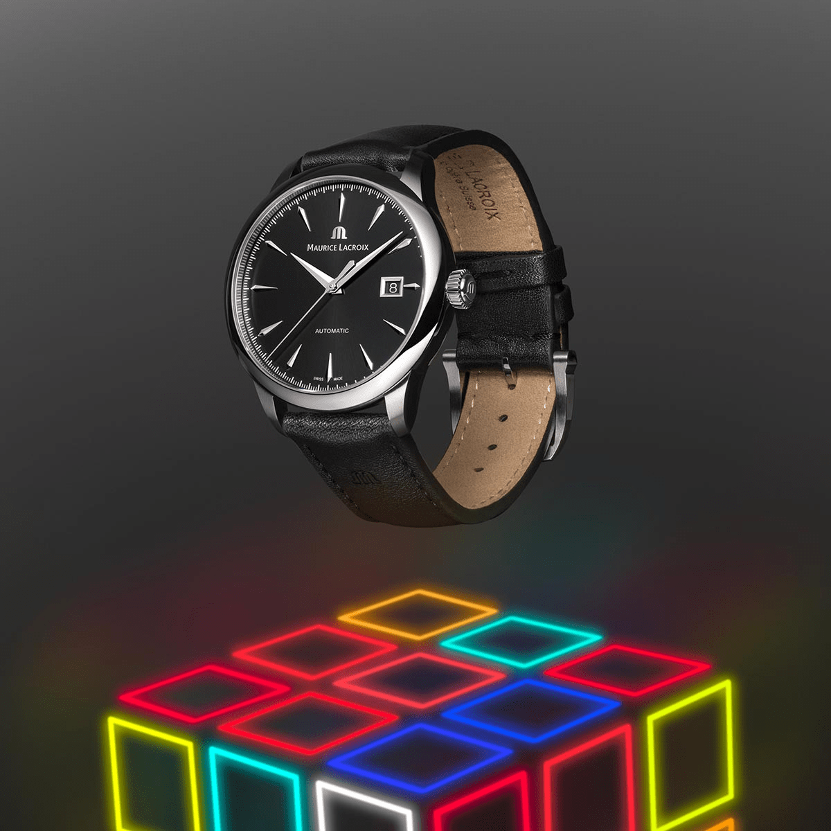 Maurice Lacroix 1975 Automatic 40mm Black Dial Men's Watch 756008-SS001-330-2