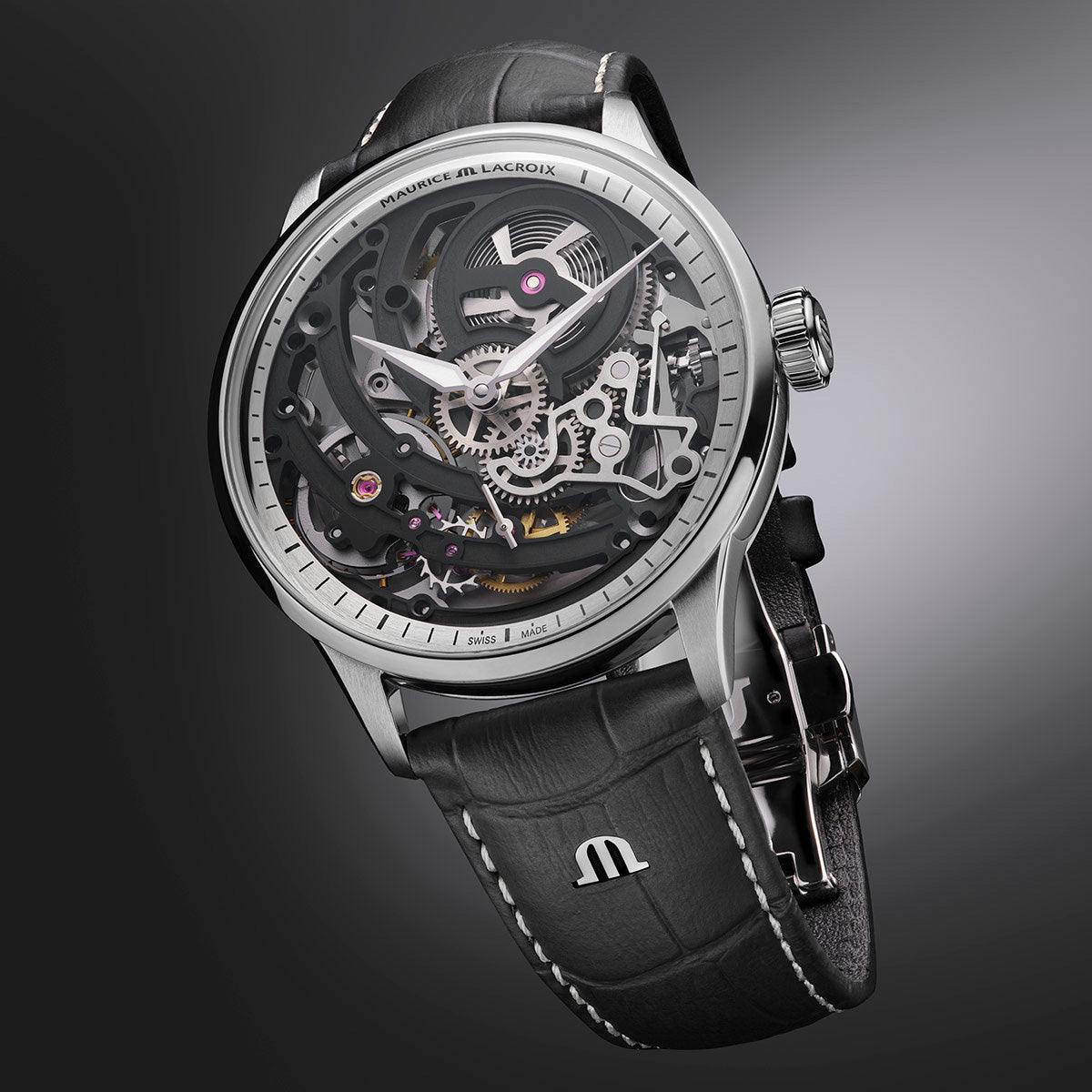 Maurice Lacroix 1975 Master Skeleton 43mm Silver Dial Men's Watch 758108-SS001-090-2