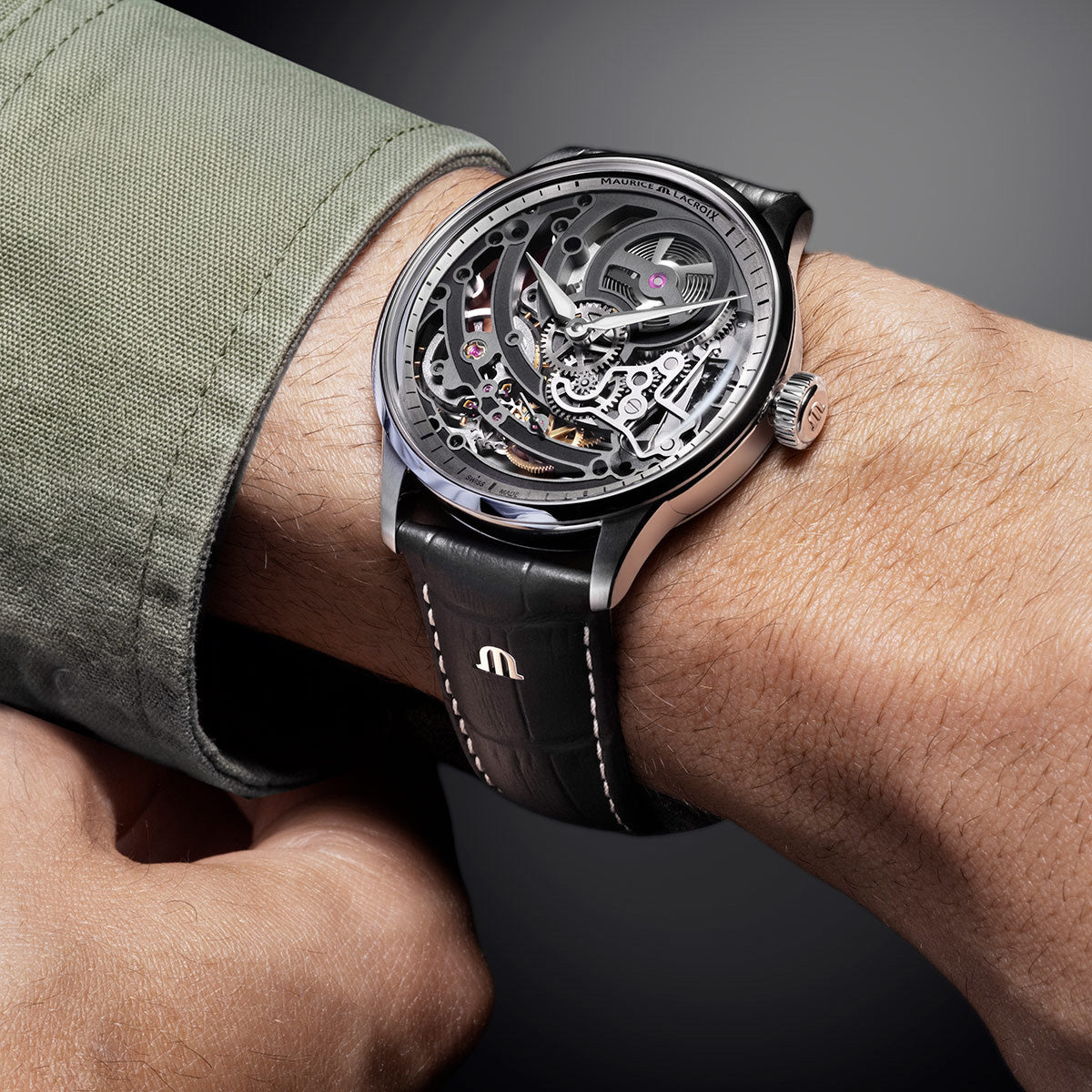 Maurice Lacroix 1975 Master Skeleton 43mm Silver Dial Men's Watch 758108-SS001-090-2