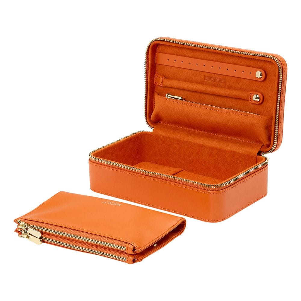 WOLF Maria Medium Jewelry Zip Case Tangerine 766339