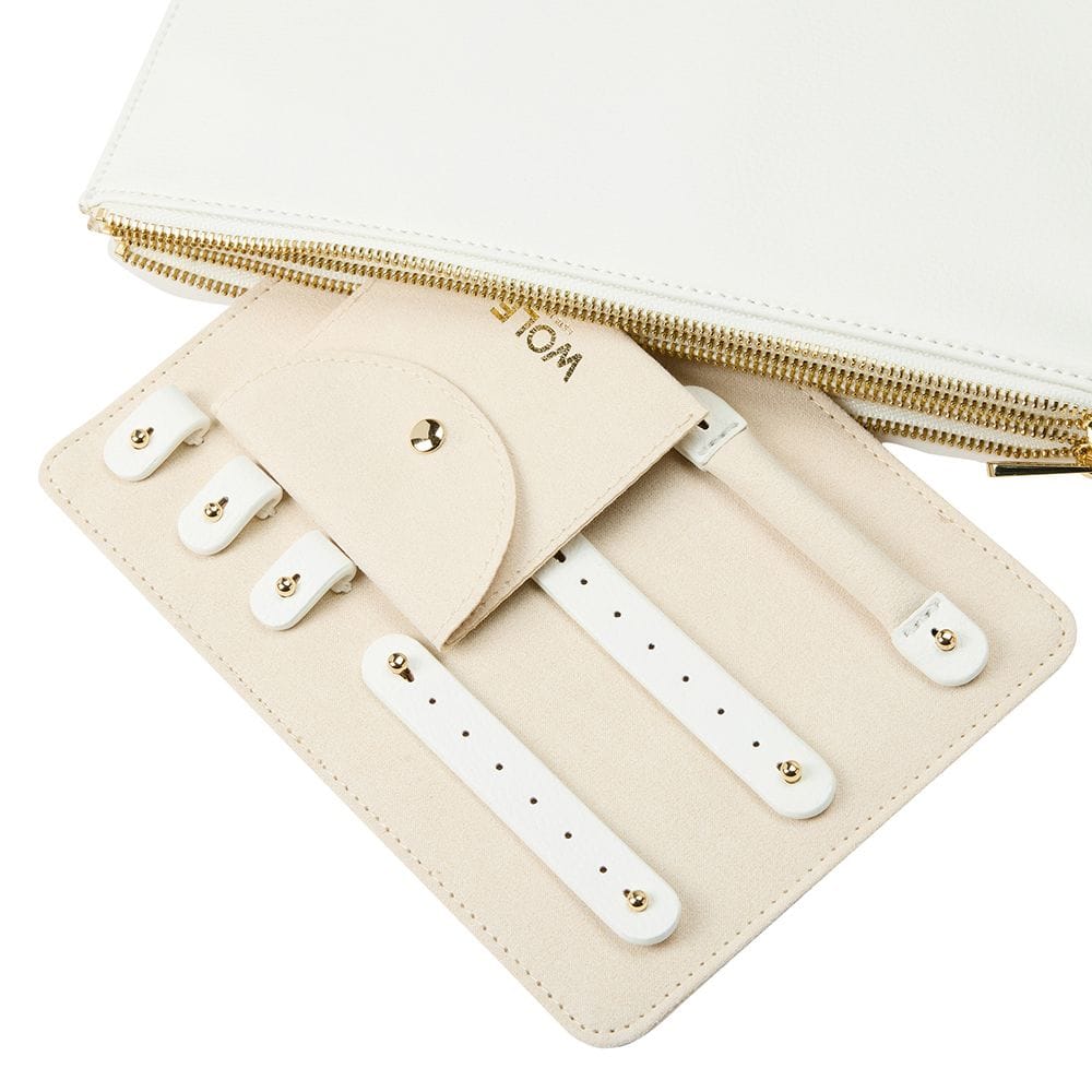 WOLF Maria Set of 3 Zip Jewellery Pouches White/Navy/Tangerine 766600