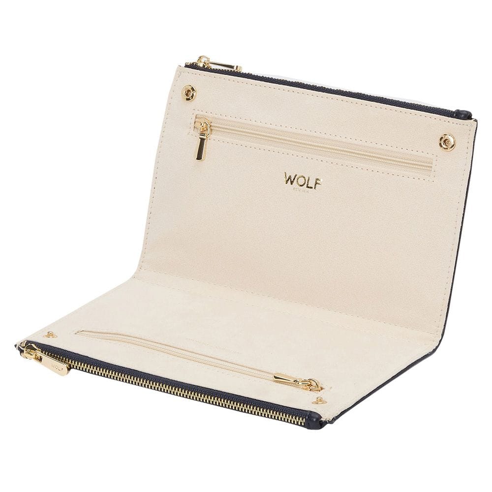 WOLF Maria Set of 3 Zip Jewellery Pouches White/Navy/Tangerine 766600