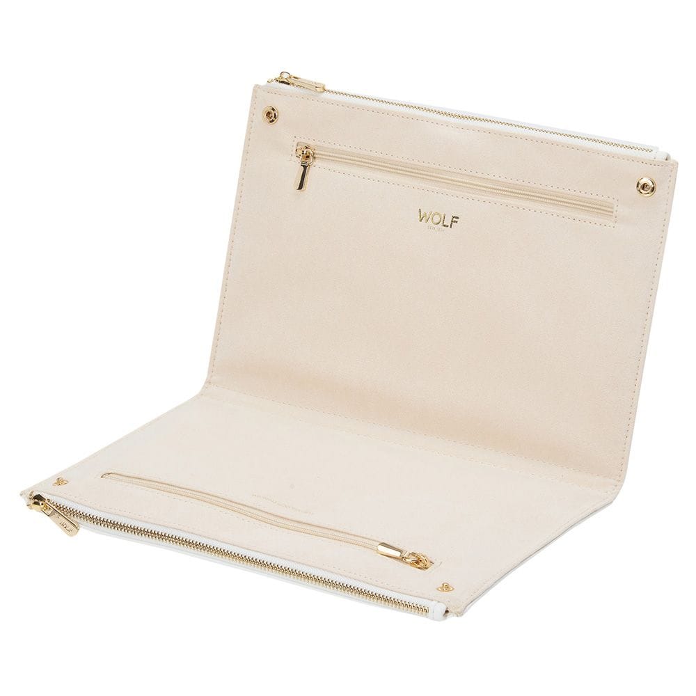 WOLF Maria Set of 3 Zip Jewellery Pouches White/Navy/Tangerine 766600