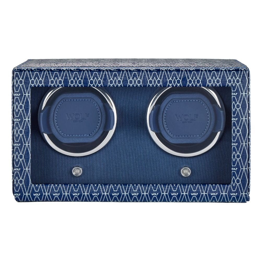 WOLF Signature Double Watch Winder Blue 770224