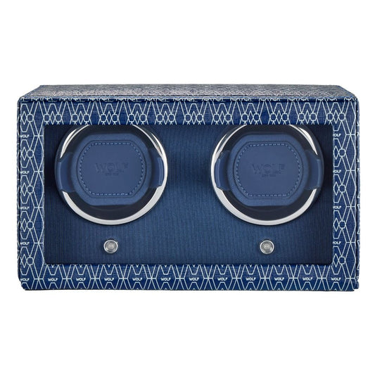 WOLF Signature Double Watch Winder Blue 770224