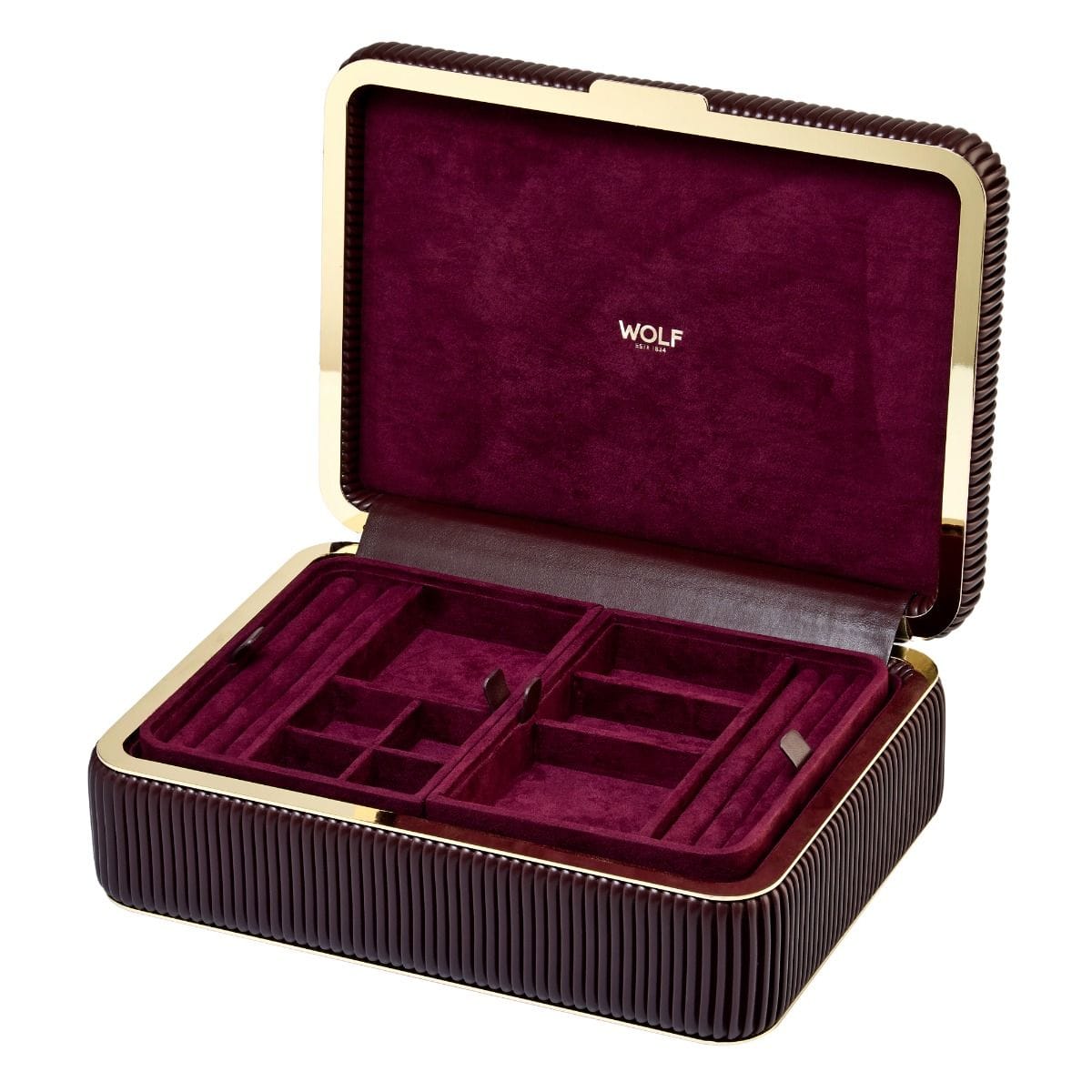 WOLF Bella Medium Jewellery Box Bordeaux 781026