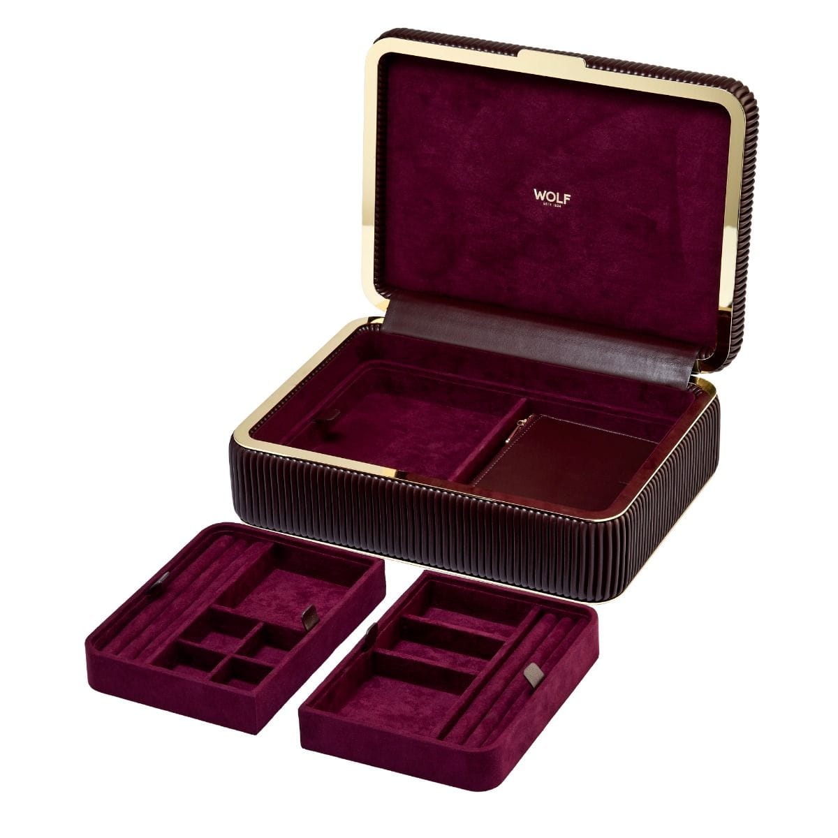 WOLF Bella Medium Jewellery Box Bordeaux 781026