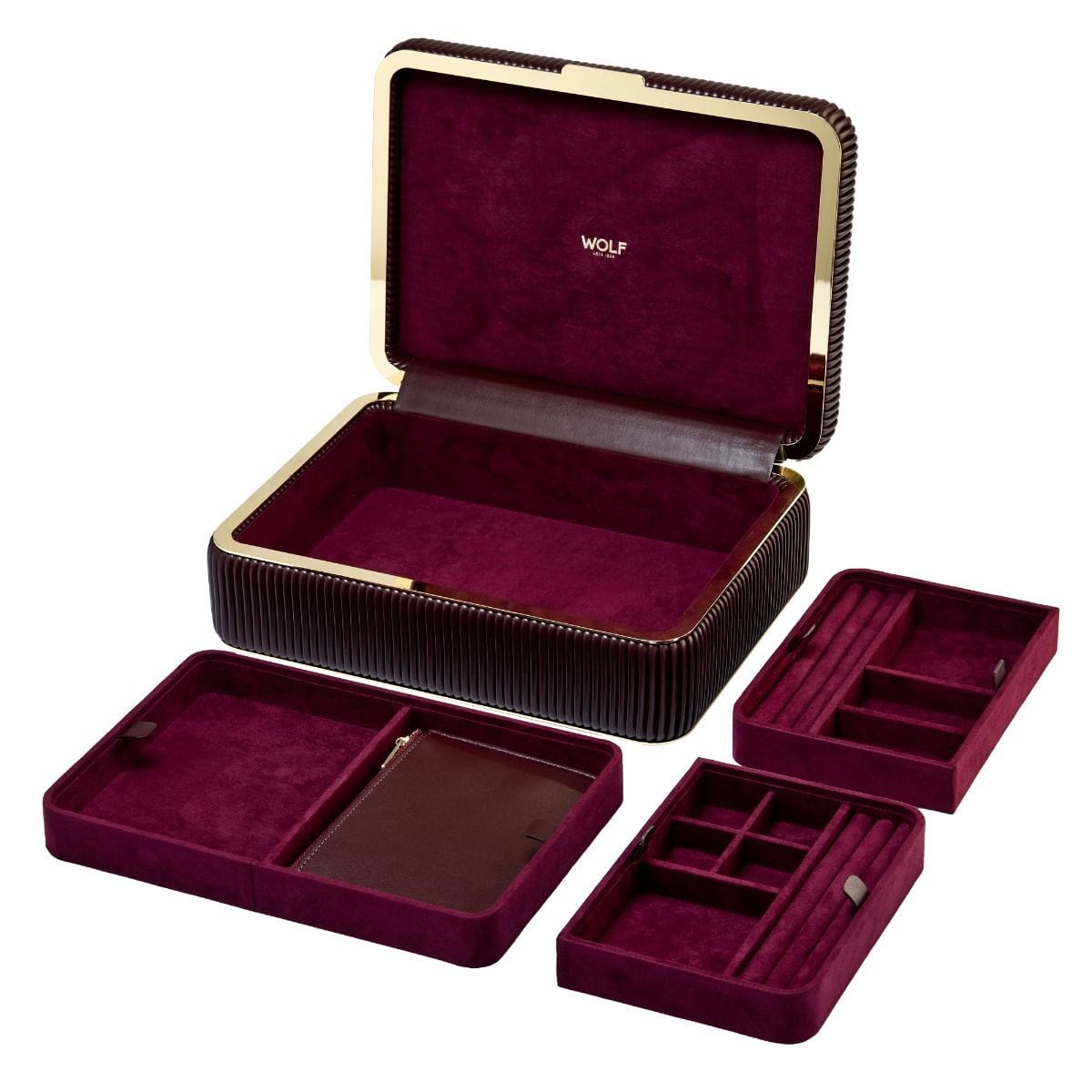 WOLF Bella Medium Jewellery Box Bordeaux 781026