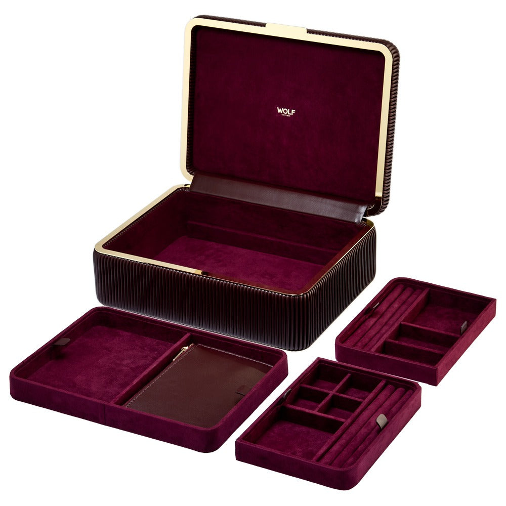 WOLF Bella Medium Jewellery Box Bordeaux 781026