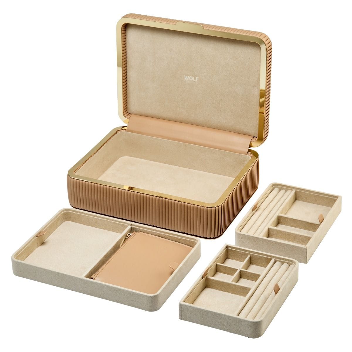 WOLF Bella Medium Jewellery Box Mocha 781029
