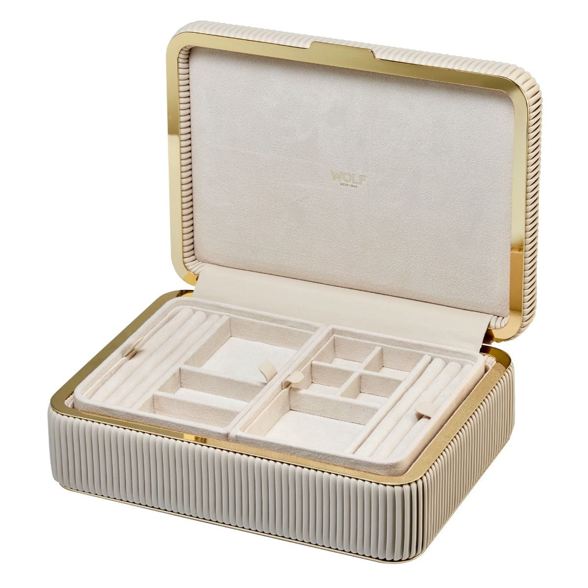 WOLF Bella Medium Jewellery Box Bone 781053