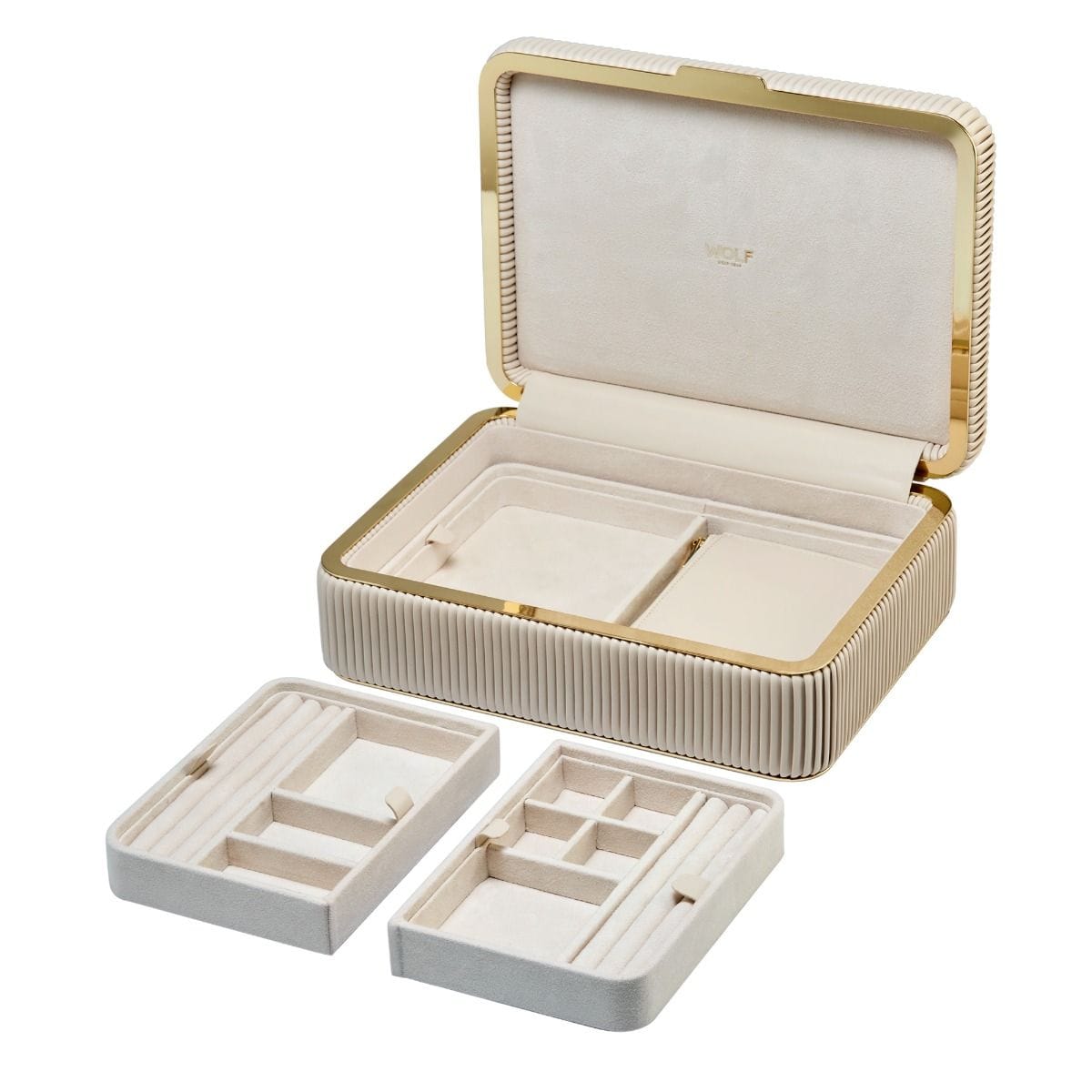 WOLF Bella Medium Jewellery Box Bone 781053