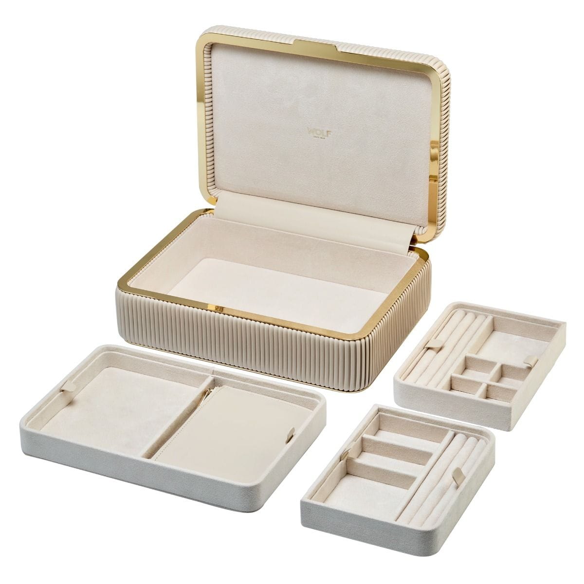 WOLF Bella Medium Jewellery Box Bone 781053