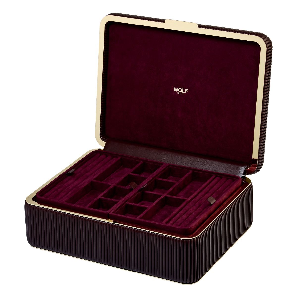 WOLF Bella Large Jewellery Box Bordeaux 781226