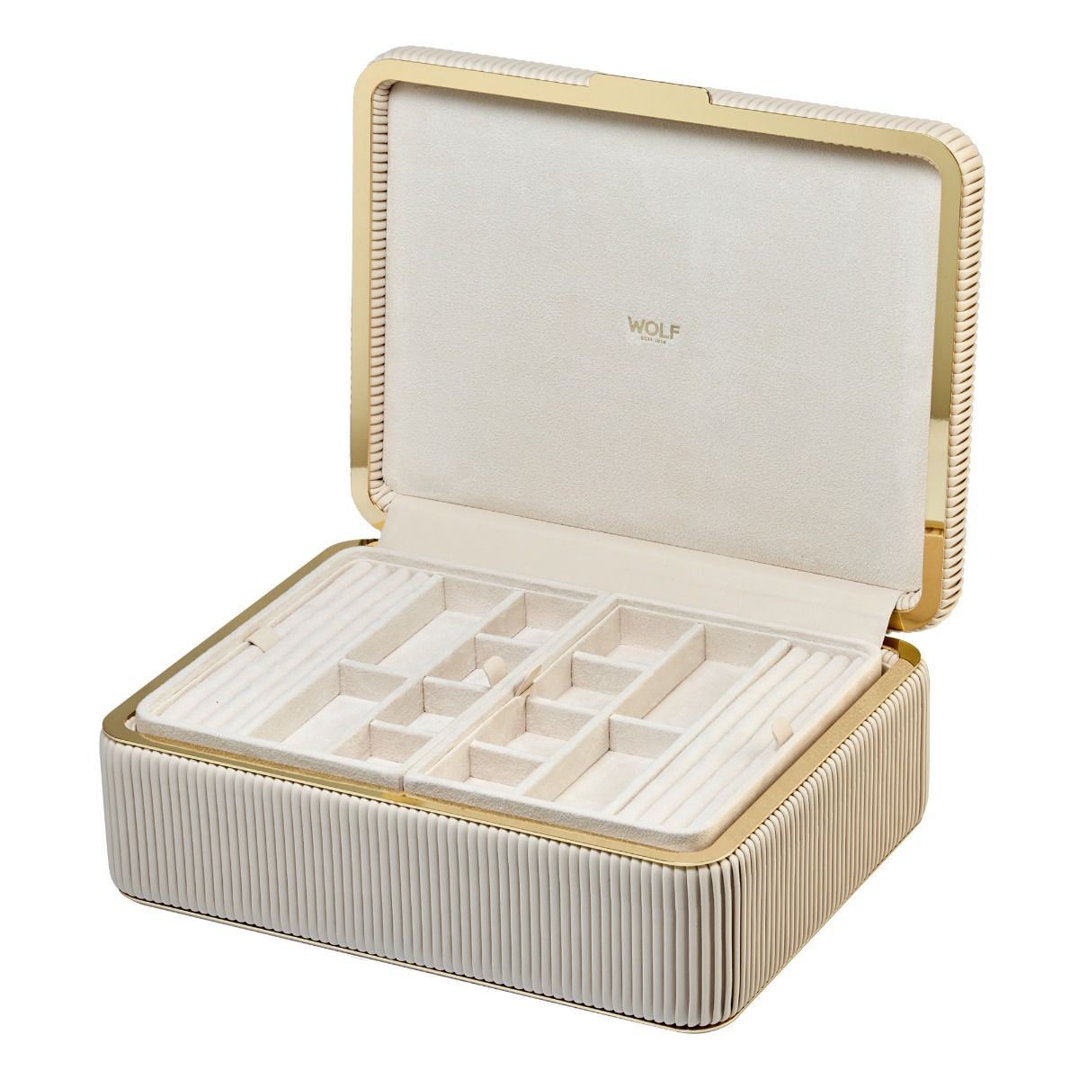 WOLF Bella Large Jewellery Box Bone 781253