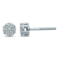 0.14 Carat Diamond Flower Earrings