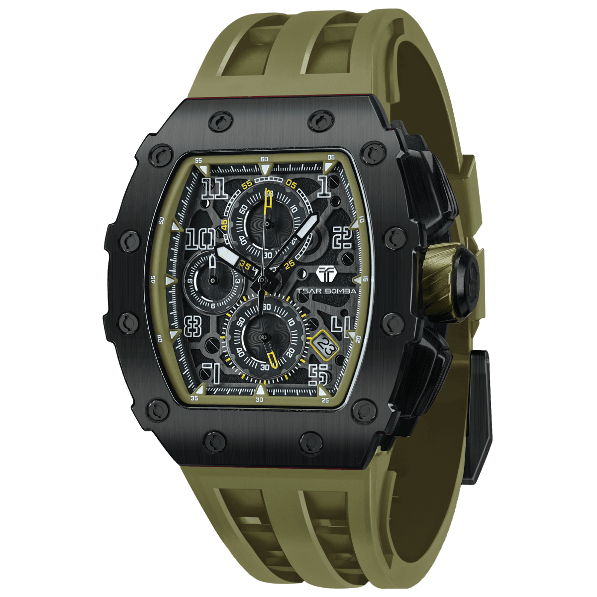 Tsar Bomba Elemental 43mm Olive Green Dial Men's Watch TB8204Q-38