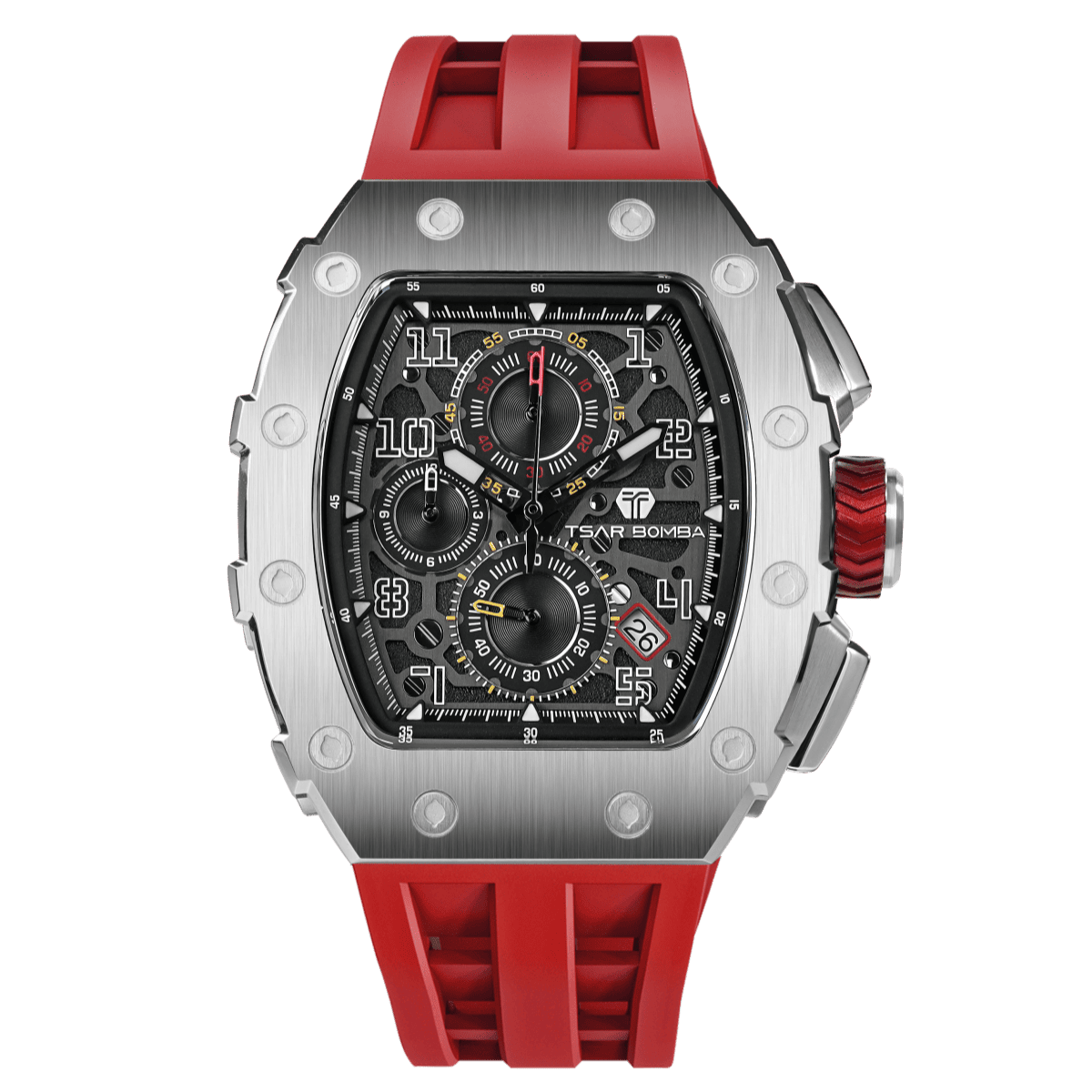 Tsar Bomba Elemental 43mm Red Dial Men's Watch TB8204Q-33