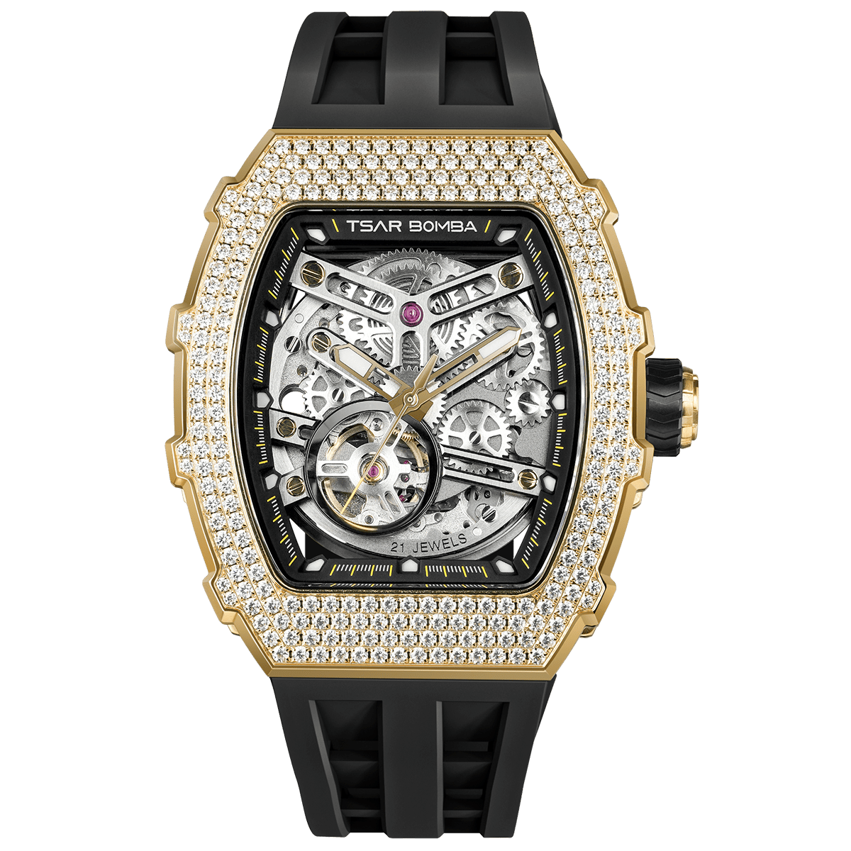 Tsar Bomba Elemental Skeleton 43mm Champagne Skeleton Dial Men's Watch TB8208D-13