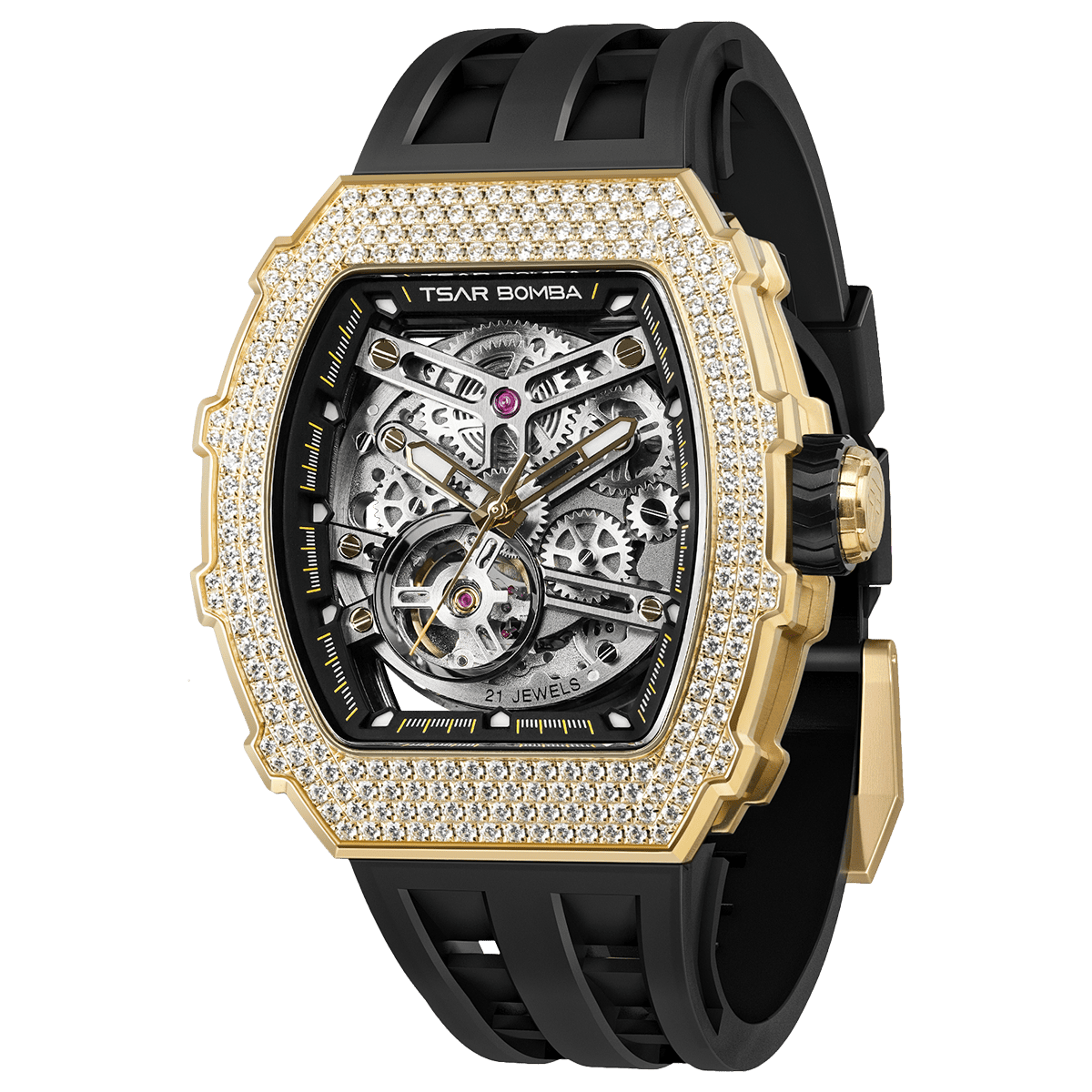 Tsar Bomba Elemental Skeleton 43mm Champagne Skeleton Dial Men's Watch TB8208D-13