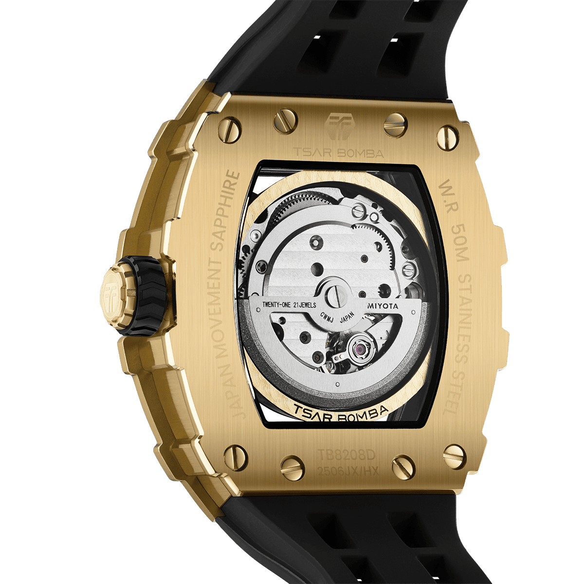 Tsar Bomba Elemental Skeleton 43mm Champagne Skeleton Dial Men's Watch TB8208D-13