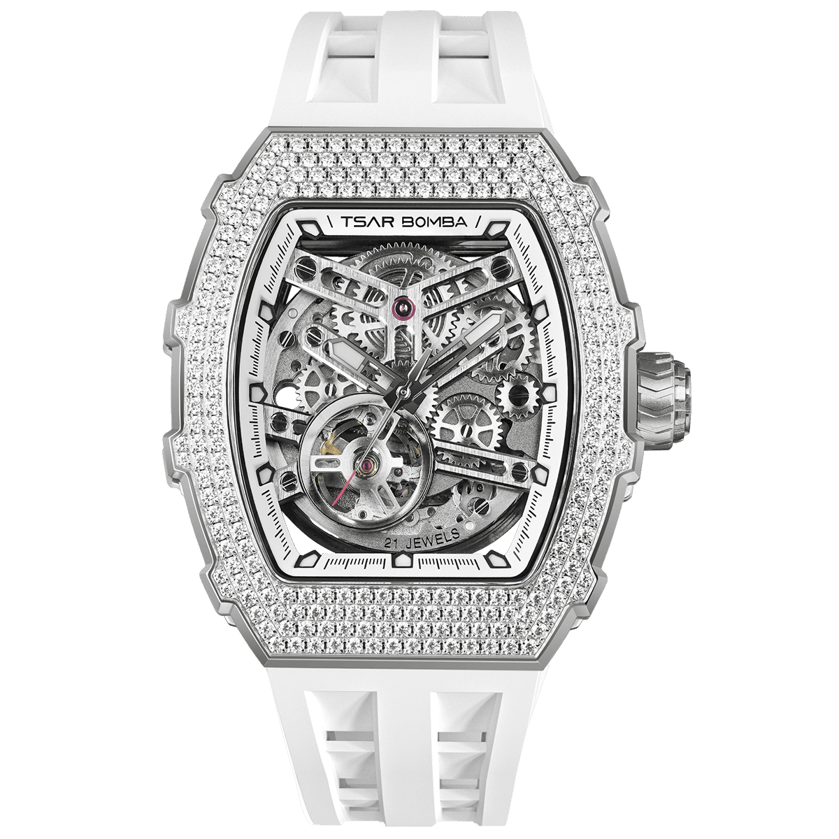 Tsar Bomba Elemental Skeleton 43mm Silver Skeleton Dial Men's Watch TB8208D-11