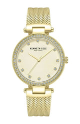 Kenneth Cole New York 34mm Crystal Bezel Gold Women's Watch KCWLG0048503