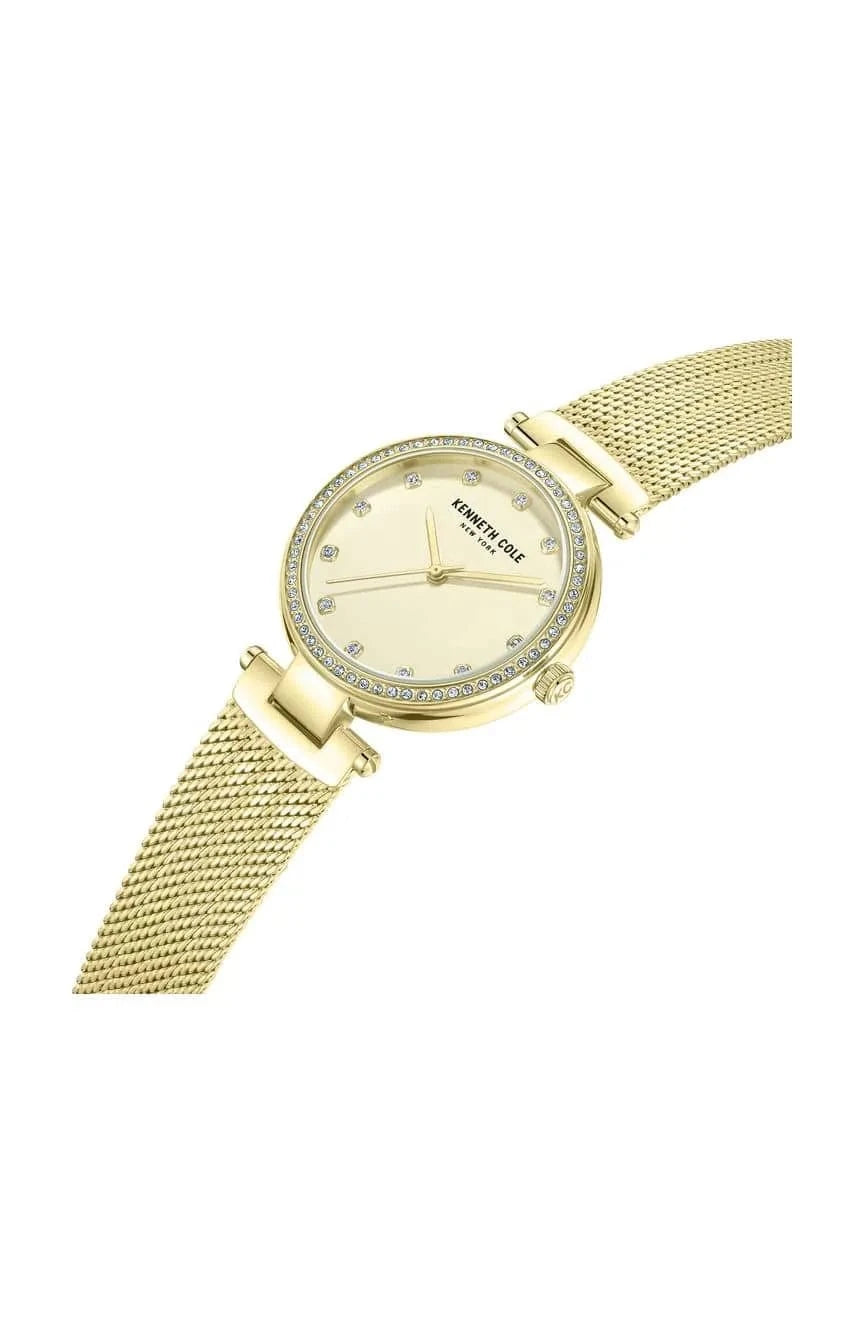 Kenneth Cole New York 34mm Crystal Bezel Gold Women's Watch KCWLG0048503