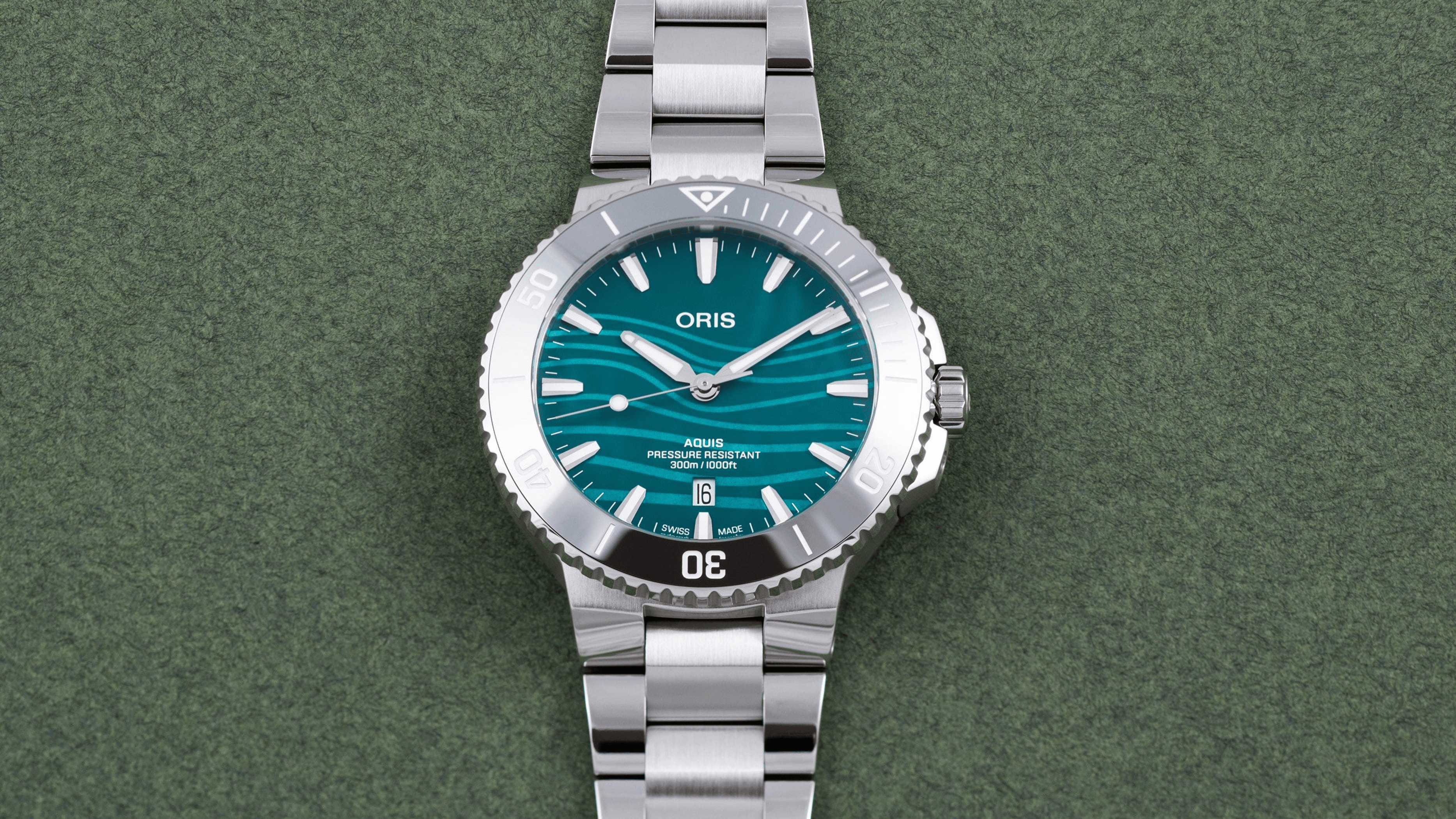 Oris Aquis Yangtze Jiangtun Limited Edition 43.5mm Green Dial Men's Watch 01 733 7789 4197-Set