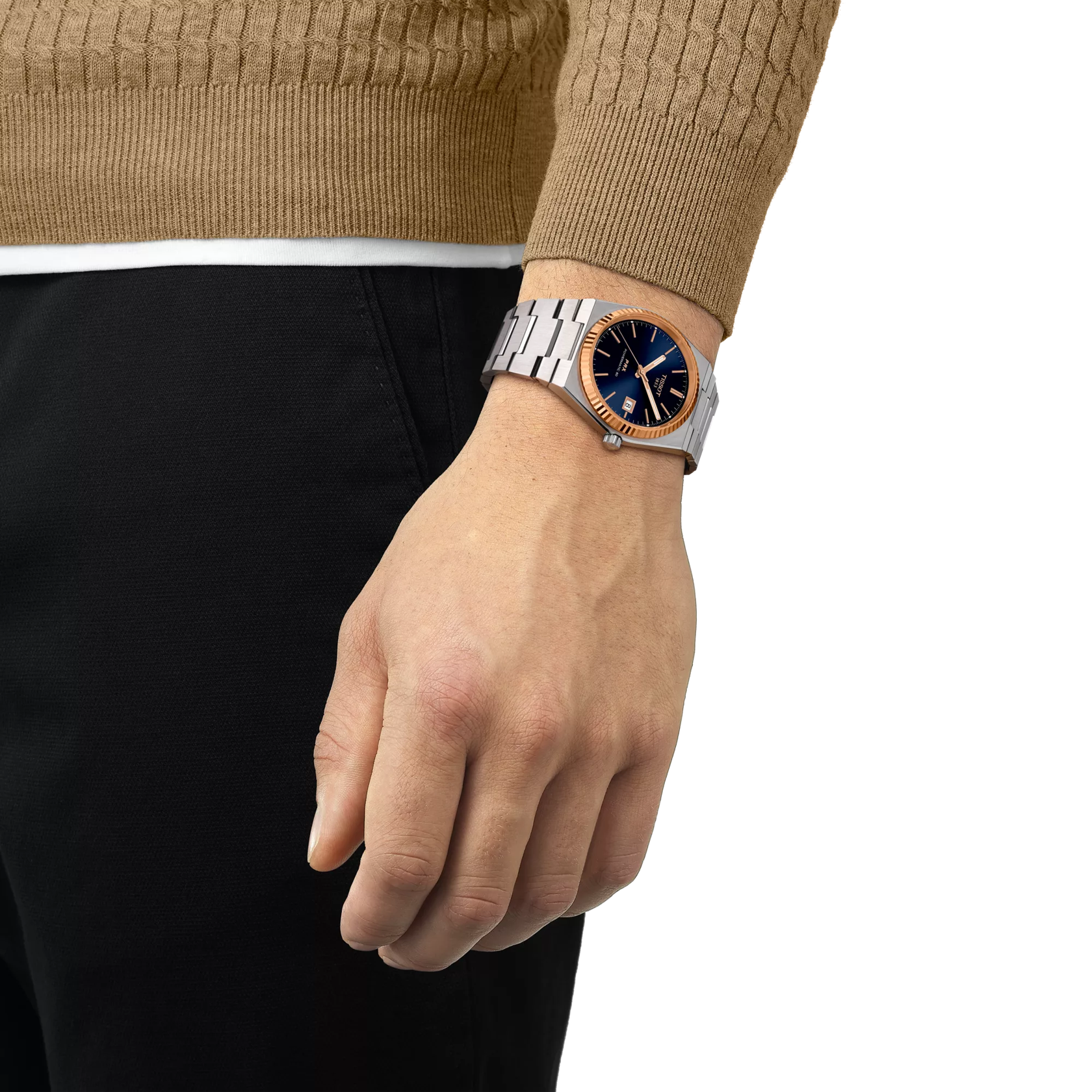 Tissot PRX Gold 40mm Graded Blue-Black Dial Men's Watch T9314074104100