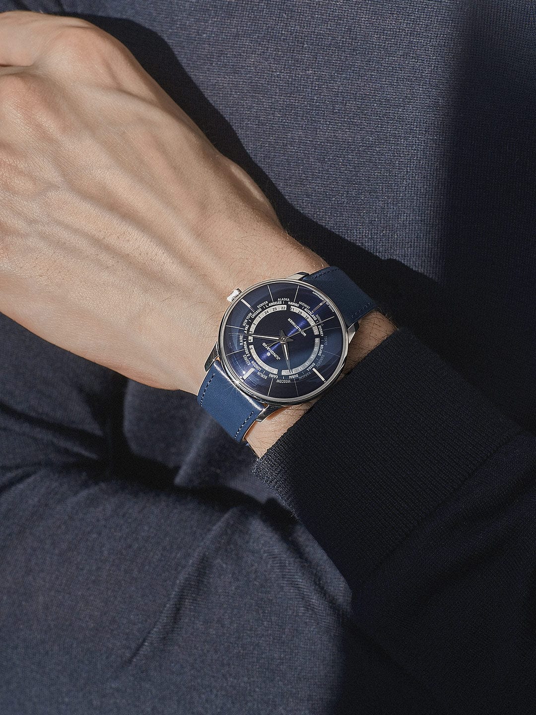 Junghans Meister Worldtimer 40.4mm Blue Dial Men's Watch 27/3010.01