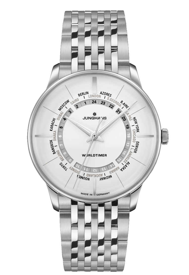 Junghans Meister Worldtimer 40.4mm Matt Silver Dial Men's Watch 27/3011.45