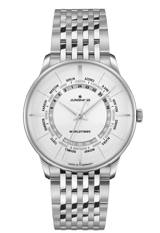 Junghans Meister Worldtimer 40.4mm Matt Silver Dial Men's Watch 27/3011.45