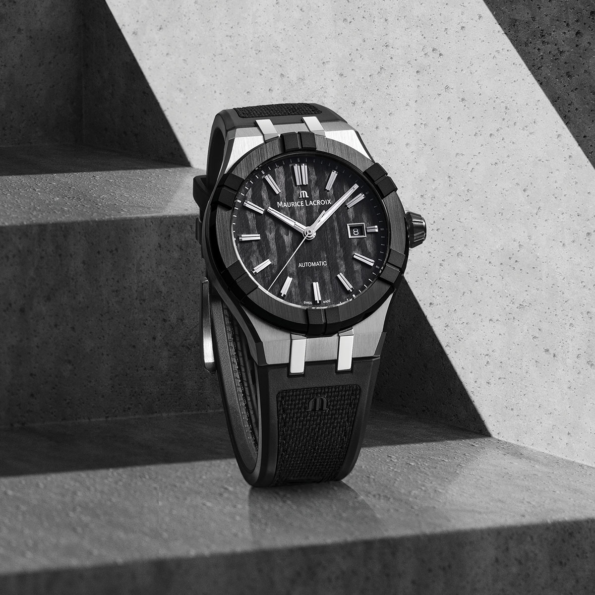 Maurice Lacroix AIKONIC Automatic 43mm Black Dial Men's Watch AC6008-SSL20-330-2