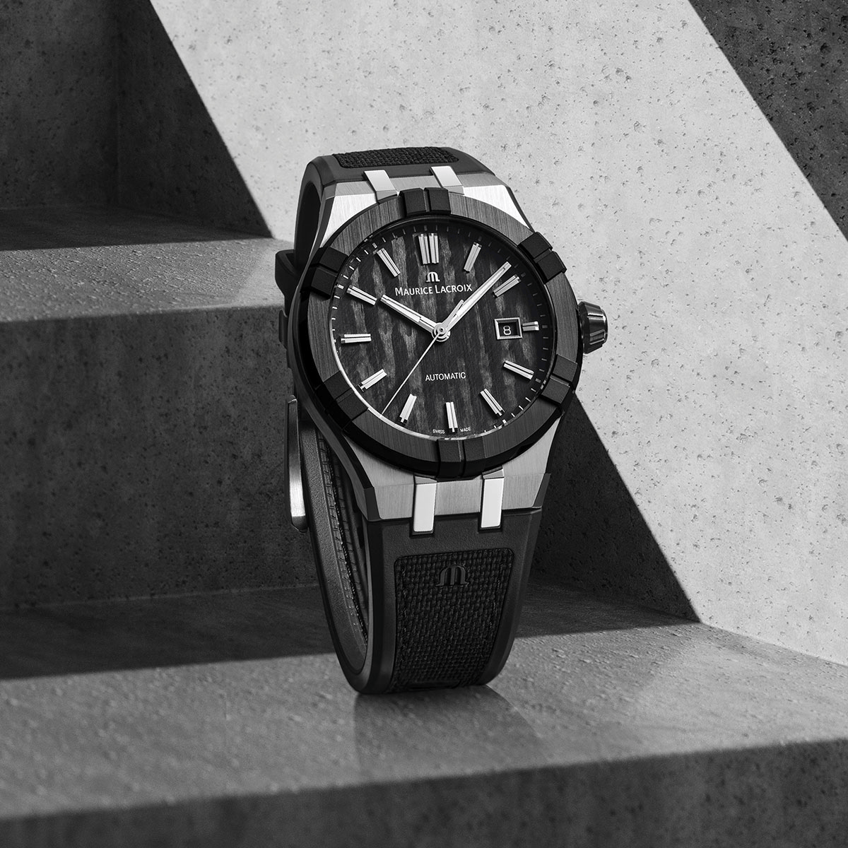 Maurice Lacroix AIKONIC Automatic 43mm Black Dial Men's Watch AC6008-SSL20-330-2
