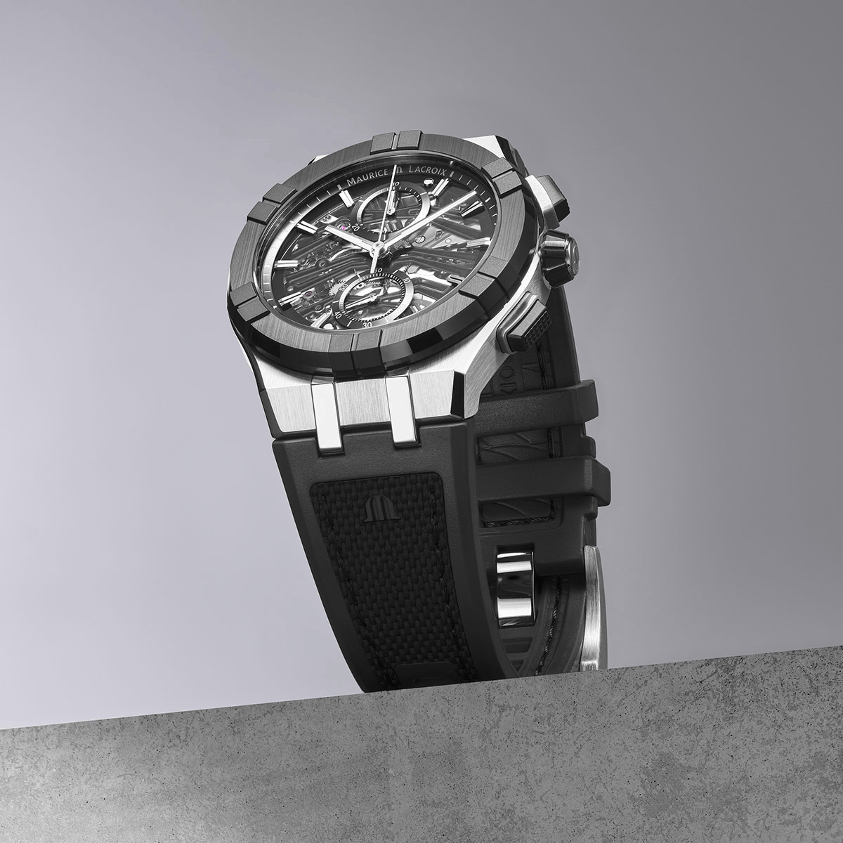 Maurice Lacroix AIKONIC Automatic Chronograph Skeleton 43mm Sapphire Dial Men's Watch AC8018-SSL20-030-2