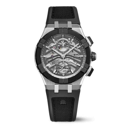 Maurice Lacroix AIKONIC Automatic Chronograph Skeleton 43mm Sapphire Dial Men's Watch AC8018-SSL20-030-2