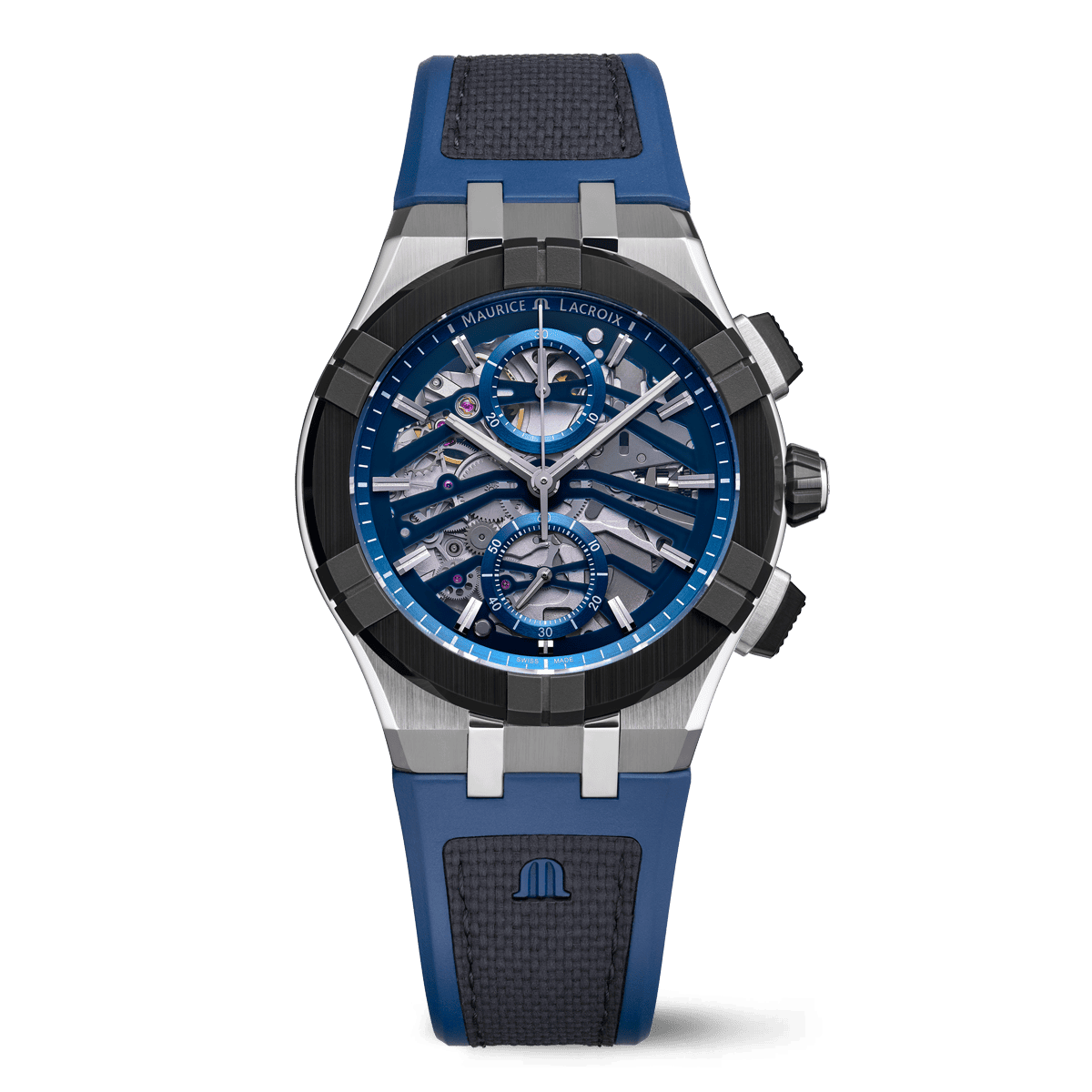 Maurice Lacroix AIKONIC Automatic Chronograph Skeleton 43mm Sapphire Dial Men's Watch AC8018-SSL20-030-4