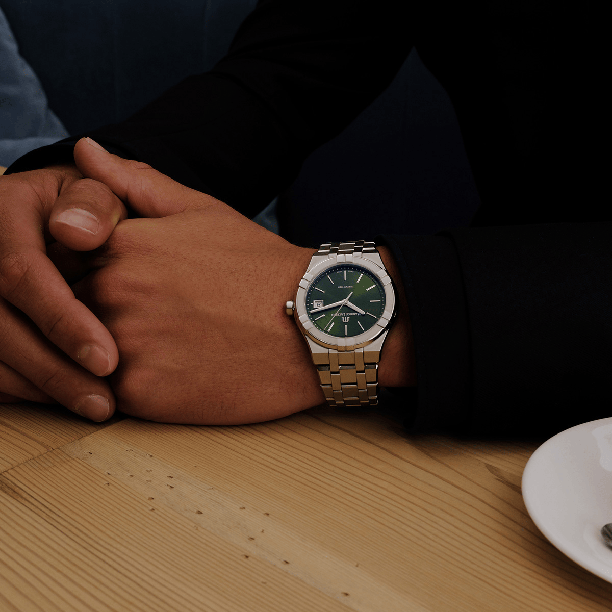Maurice Lacroix AIKON Quartz Date 40mm Green Dial Men's Watch AI1108-SS002-630-1