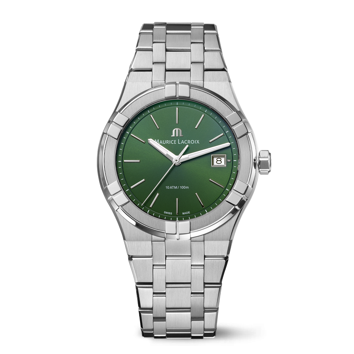 Maurice Lacroix AIKON Quartz Date 40mm Green Dial Men's Watch AI1108-SS002-630-1