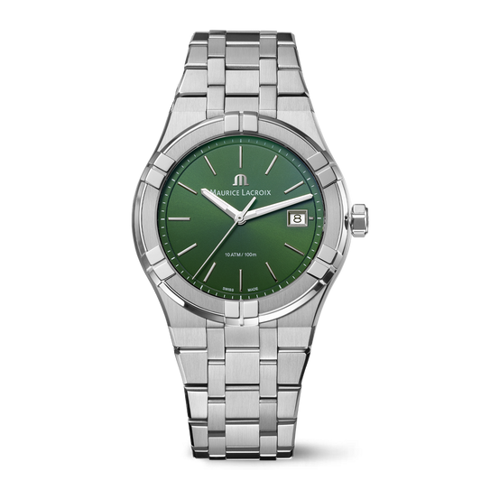 Maurice Lacroix AIKON Quartz Date 40mm Green Dial Men's Watch AI1108-SS002-630-1