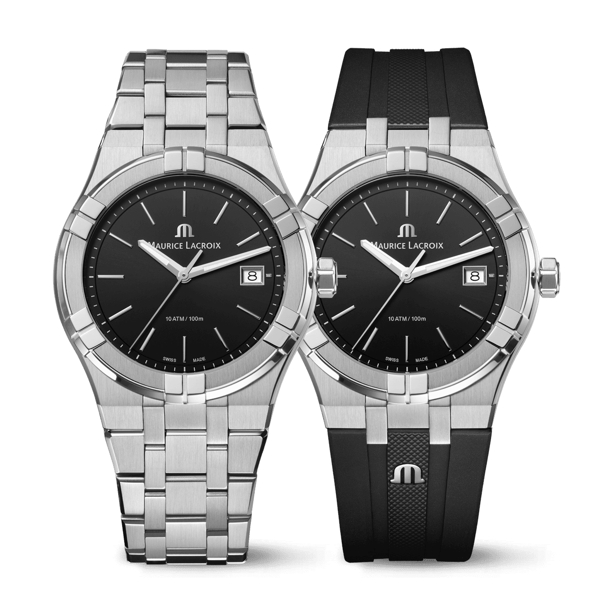 Maurice Lacroix AIKON Quartz Date 40mm Black Dial Men's Watch AI1108-SS00F-330-A