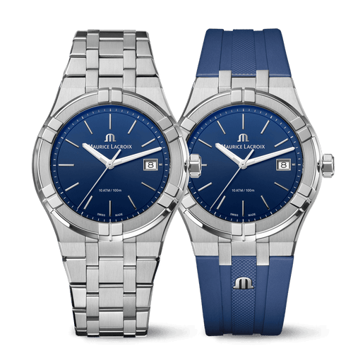 Maurice Lacroix AIKON Quartz Date 40mm Blue Dial Men's Watch AI1108-SS00F-430-C