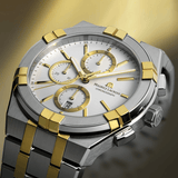 Maurice Lacroix AIKON Quartz Chronograph Duotone 42mm White Dial Men's Watch AI1118-PVY03-130-1